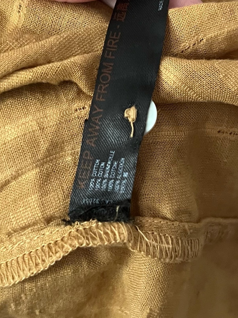 Anthropologie Women’s Dark Yellow Marigold Cotton Button Front Dress Size Medium - Picture 5 of 7